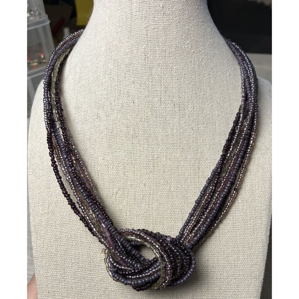 Purple knot necklace